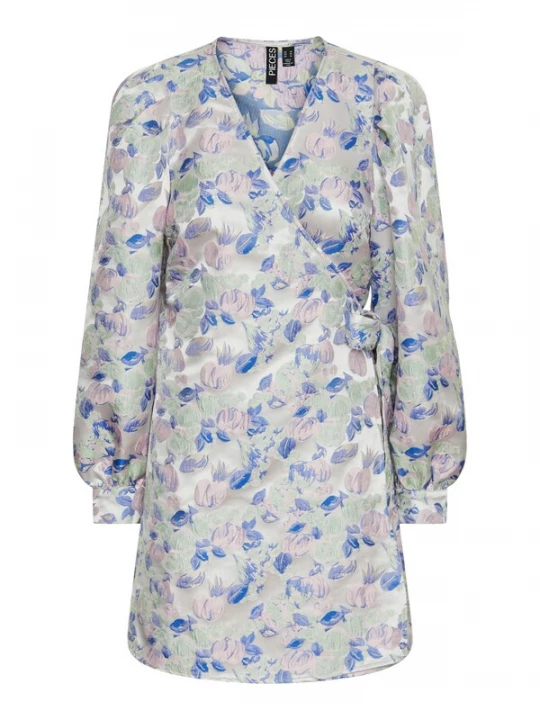 Foto van product PIECES Jurk 'TILLY' beige / blauw / pastelgroen / rosa