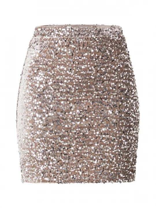 Foto van product PIECES Rok 'PCKAM' brokaat / zilver