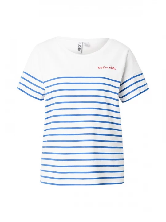 Foto van product PIECES Shirt 'PCAMIA' blauw / rood / wit