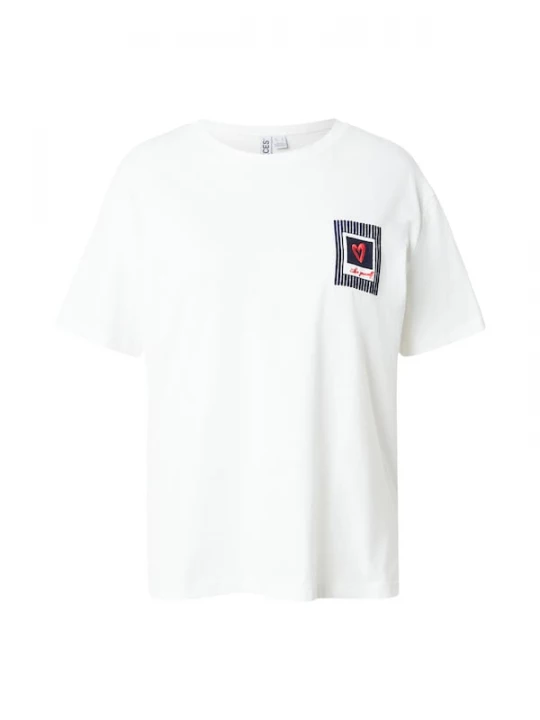 Foto van product PIECES Shirt 'PCELOISE' navy / rood / wit