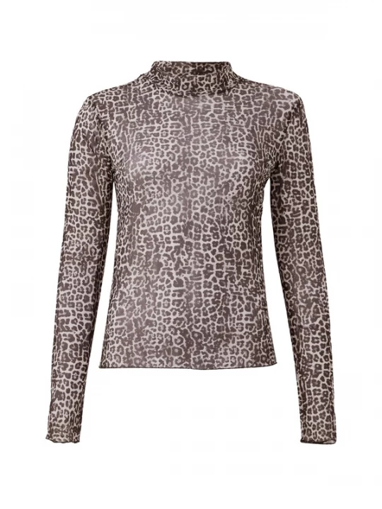 Foto van product PIECES Shirt 'PCJESHI' donkerbruin / wit