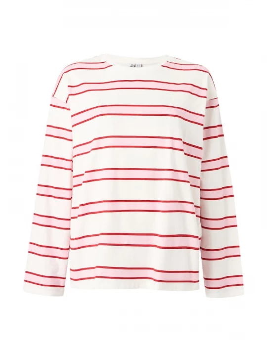 Foto van product PIECES Shirt 'PCMila' rosa / rood / wit