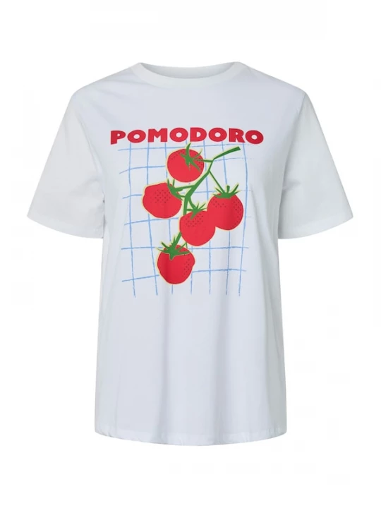Foto van product PIECES Shirt 'PCPOMA' donkergroen / rood / wit