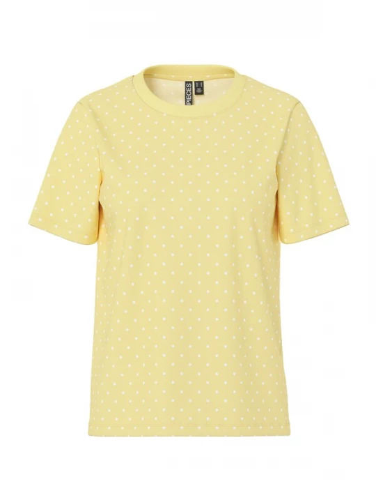 Foto van product PIECES Shirt 'PCRia' lichtgeel / wit