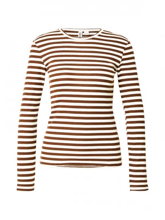 Foto van product PIECES Shirt 'PCRUKA' donkerbruin / wit