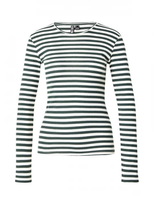 Foto van product PIECES Shirt 'PCRUKA' donkergroen / wit