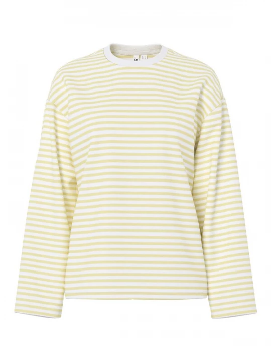 Foto van product PIECES Shirt 'PCSadie' pasteelgeel / wit