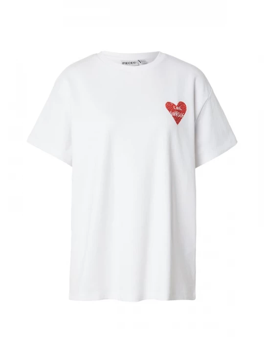 Foto van product PIECES Shirt 'PCSKYLAR' geel / donkergroen / rood / wit