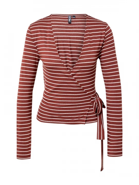Foto van product PIECES Shirt 'TENNA' bloedrood / wit