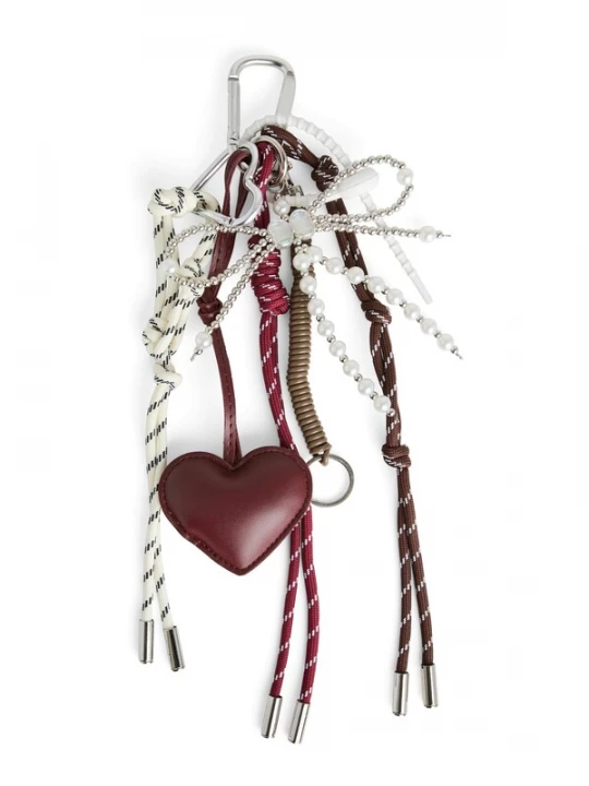 Foto van product PIECES Sleutelhanger 'PCJENNA' bourgogne / zilver / parelwit