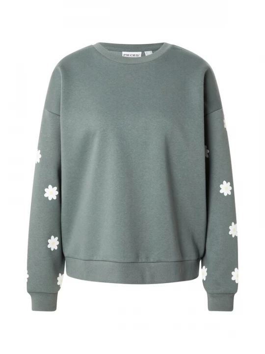 Foto van product PIECES Sweatshirt 'PCKALINKA' geel / pastelgroen / wit