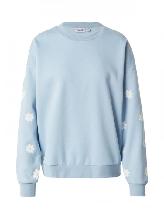 Foto van product PIECES Sweatshirt 'PCKALINKA' lichtblauw / curry / wit