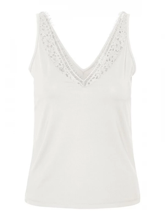 Foto van product PIECES Top 'LACY' zilver / wit