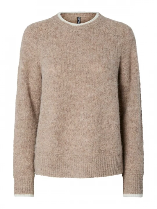 Foto van product PIECES Trui 'PCIvy' lichtbeige / beige gemêleerd