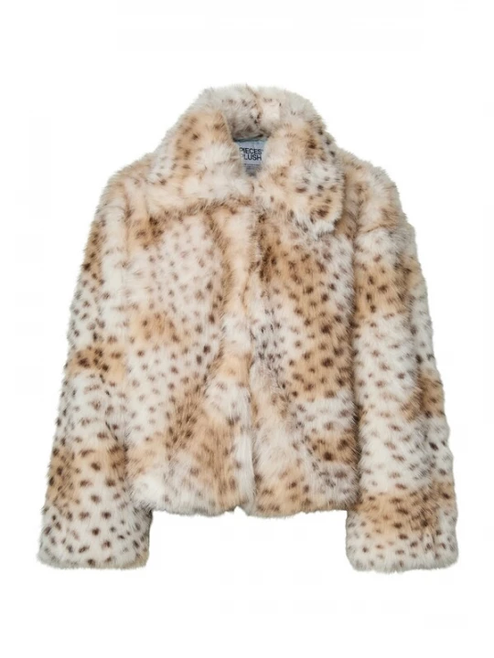 Foto van product PIECES Tussenjas 'PCPLUSH' beige / bruin / wit