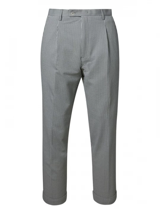 Foto van product PIERRE CARDIN Broek 'Franck' smaragd / wit