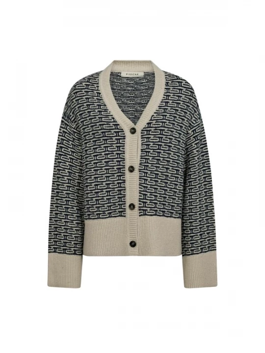 Foto van product Pieszak Gebreid vest 'Talia' crème / donkerblauw