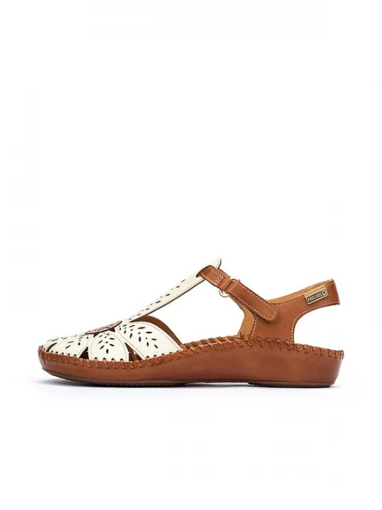Foto van product PIKOLINOS Sandaal cognac / wit