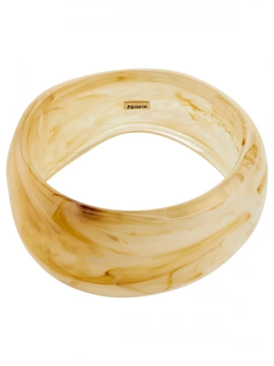 Foto van product Pilgrim Armband 'AASE' donkerbruin / donkergeel / wolwit