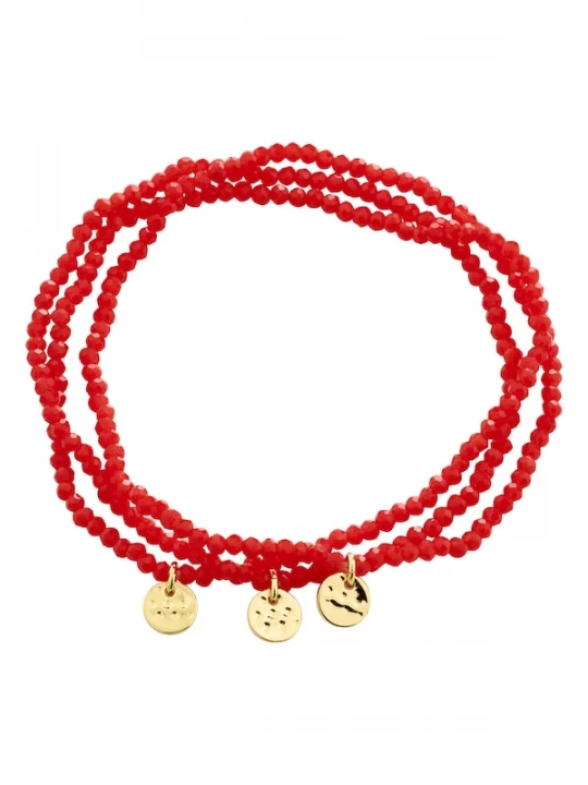 Foto van product Pilgrim Armband ' Indigo ' goud / rood