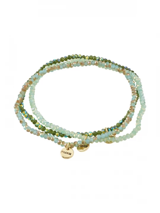 Foto van product Pilgrim Armband 'Indigo' turquoise / goud / groen / mintgroen