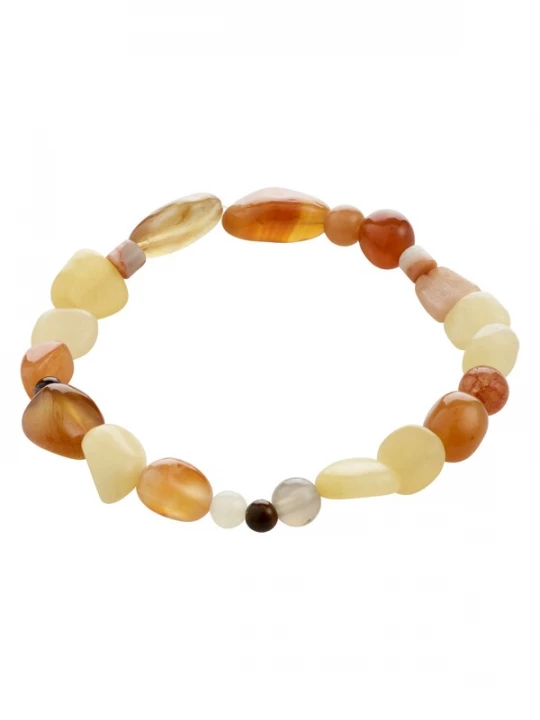 Foto van product Pilgrim Armband 'Iris' cognac / geel / wit