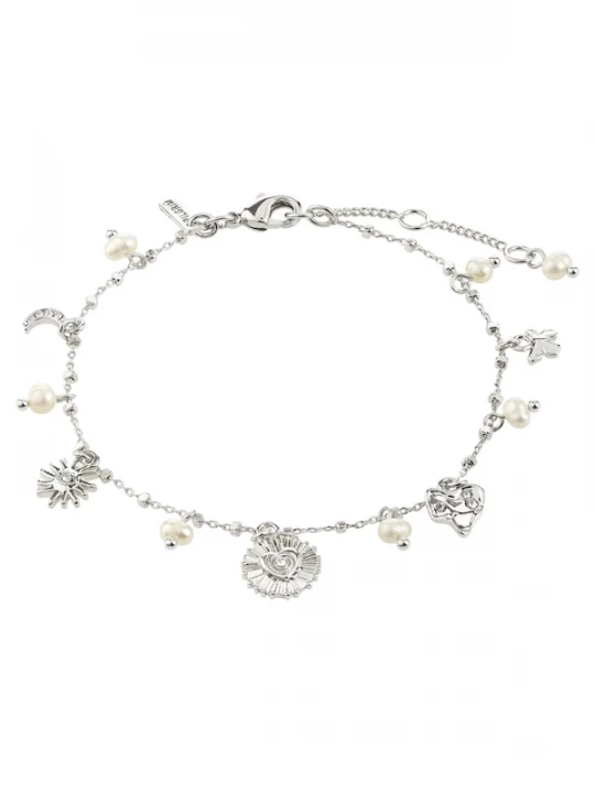 Foto van product Pilgrim Armband 'Mylan' zilver / transparant / parelwit