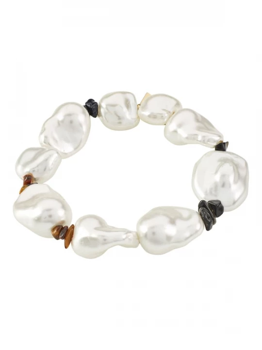 Foto van product Pilgrim Armband 'Rhythm' bruin / zwart / wit