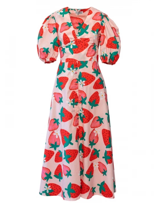 Foto van product Pineapples Don't Have Sleeves Jurk 'Lola Fresa' pastelroze