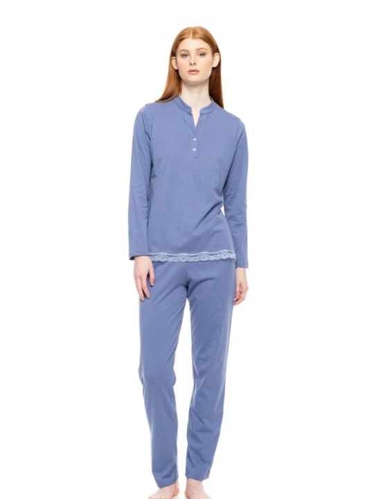 Foto van product Pink Label Pyjama 'PYJAMA DREAM SOLID' blauw