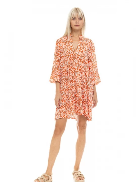 Foto van product Pink Label Zomerjurk 'BEACHWEAR CORAL' koraal