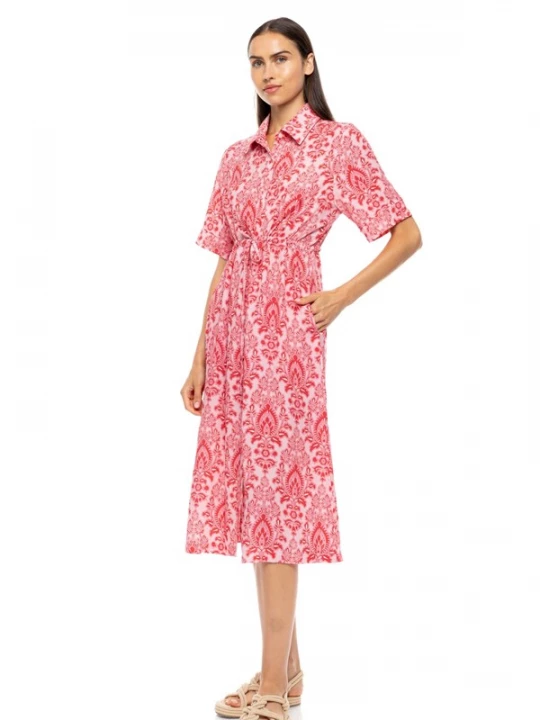 Foto van product Pink Label Zomerjurk 'BEACHWEAR RED PAISLEY' pink