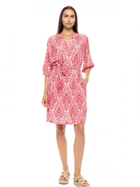 Foto van product Pink Label Zomerjurk 'BEACHWEAR RED PAISLEY' pink