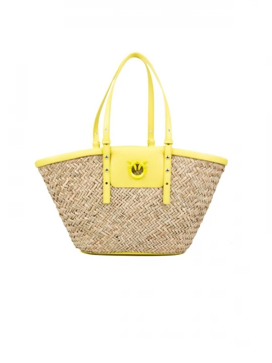 Foto van product PINKO Handtas 'Love Summer Basket Rafia + Vit' beige