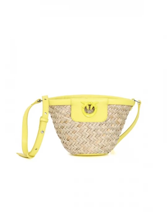 Foto van product PINKO Handtas 'Love Summer Bucket Rafia + Vitello Seta' beige