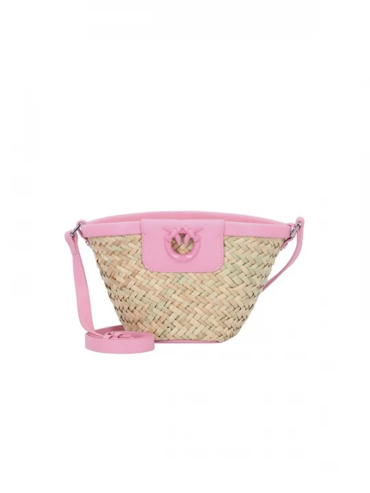 Foto van product PINKO Handtas 'Love Summer Bucket Rafia + Vitello Seta' pink