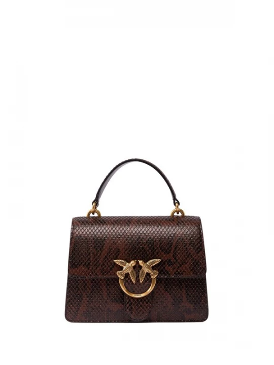 Foto van product PINKO Handtas 'PINKO LOVE ONE TOP HANDLE MINI ROCK LIGHT PYTON PRINT BORSA' bruin