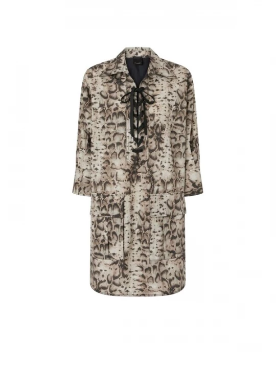 Foto van product PINKO Jurk 'PINKO AGRA ABITO POPELINE STAMPA SNAKE ABITO' beige