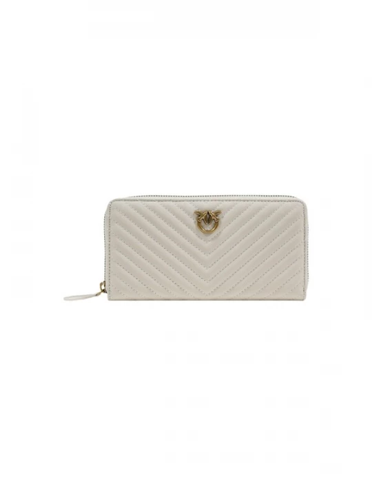 Foto van product PINKO Portemonnee 'RYDER ZIP AROUND SHEEP NAPPA CHEVRON 100250 A0GK' wit