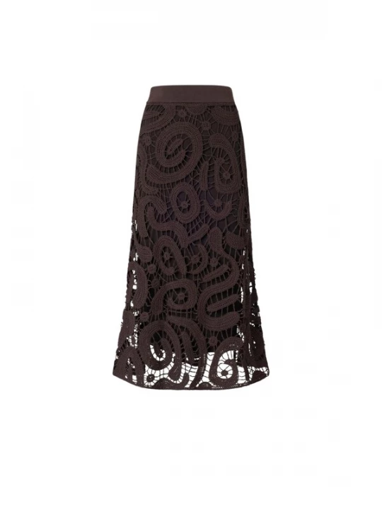 Foto van product PINKO Rok 'PINKO MAESTRALE GONNA CROCHET GEOMETRICO GONNA' bruin