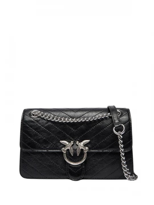 Foto van product PINKO Schoudertas 'Pinko Sac Rabat Love One Light Mini Vitello Wr Noir' zwart