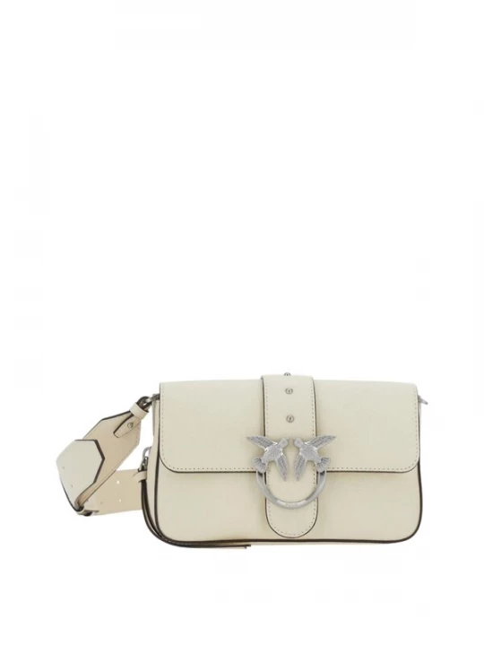 Foto van product PINKO Schoudertas 'Pinko Sac Rabat Love One Slouchy Zip Mini Vite Blanc' wit