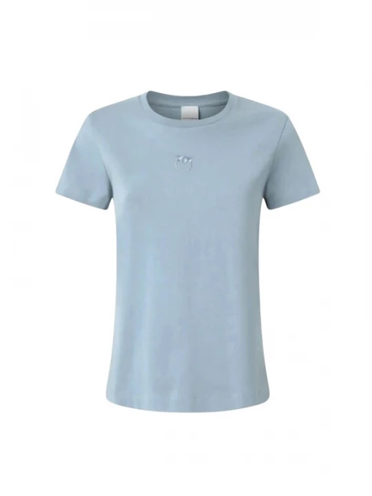 Foto van product PINKO Shirt 'BUSSOLOTTO T-SHIRT JERSEY PATCH EFFETTO RICAMO' lichtblauw