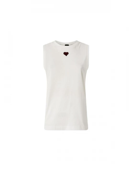 Foto van product PINKO Top 'PINKO CASIMIRO CANOTTA JERSEY DI COTONE CON RICAMO canotta' wit