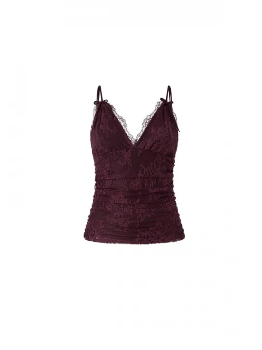 Foto van product PINKO Top 'PINKO FRAGOLA TOP PIZZO LEGGERO TOP' bordeaux