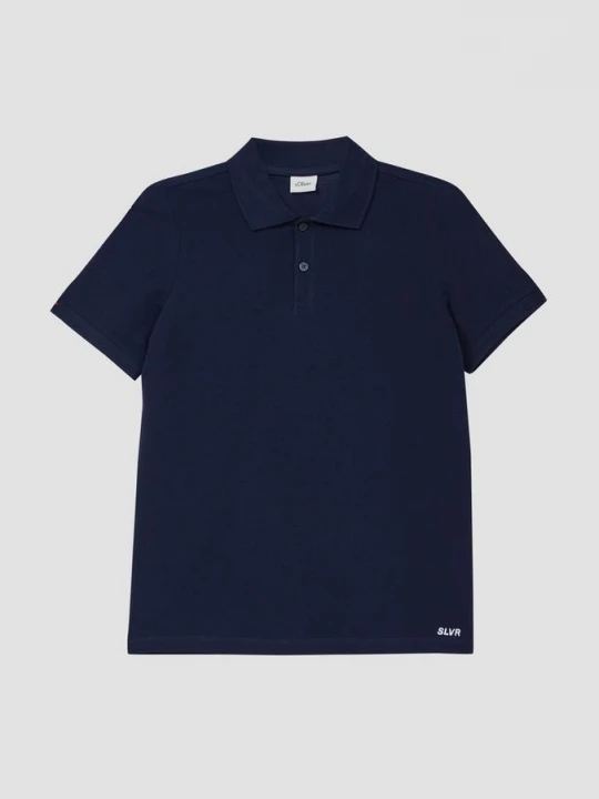 Foto van product Piqué polo met borduursel s.Oliver blauw
