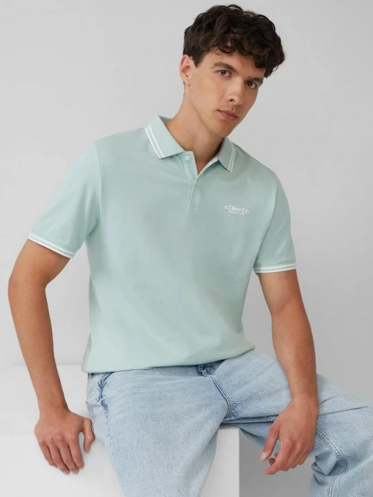 Foto van product Piqué poloshirt met contrasterende details en logo s.Oliver