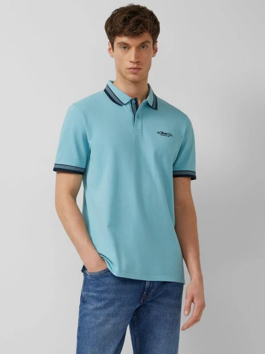 Foto van product Piqué poloshirt met contrasterende details s.Oliver