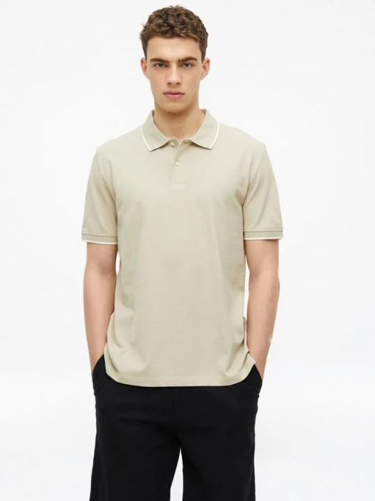 Foto van product Piqué poloshirt met contrasterende details s.Oliver beżowy