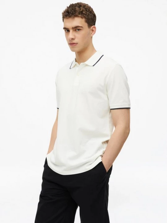 Foto van product Piqué poloshirt met contrasterende details s.Oliver crème